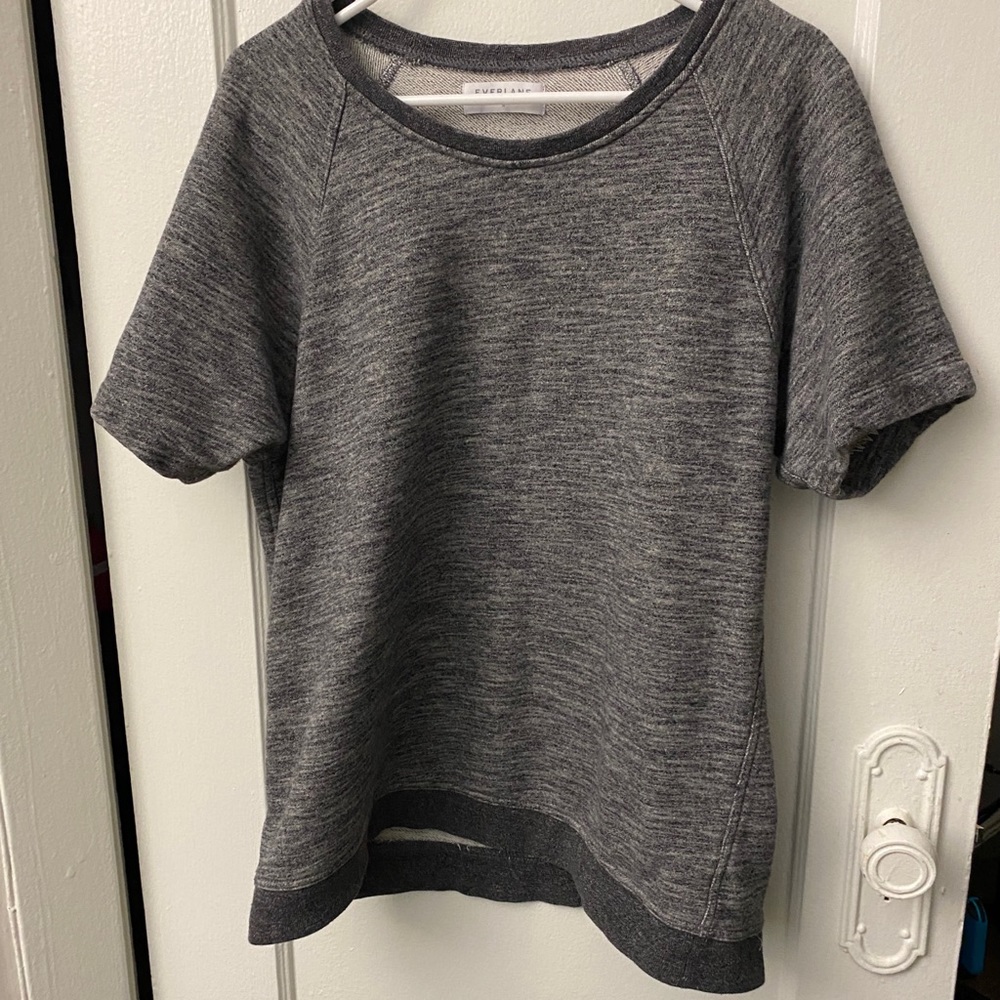 Everlane Gray Cotton Short Sleeve Sweater Sweatshirt Sz M
